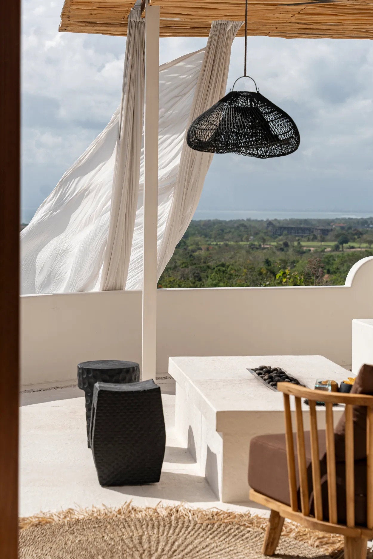 Abat-jour Cloud en rotin - Noir - M - Bazar Bizar