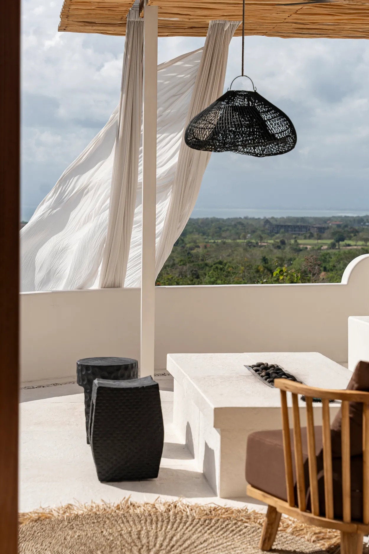 Abat-jour Cloud en rotin - Noir - M - Bazar Bizar