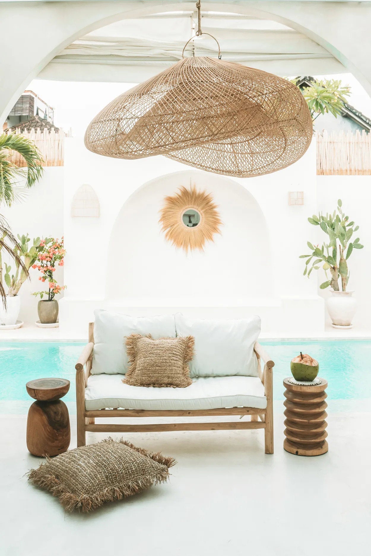 Abat-jour Cloud en rotin - Naturel - XXL - Bazar Bizar