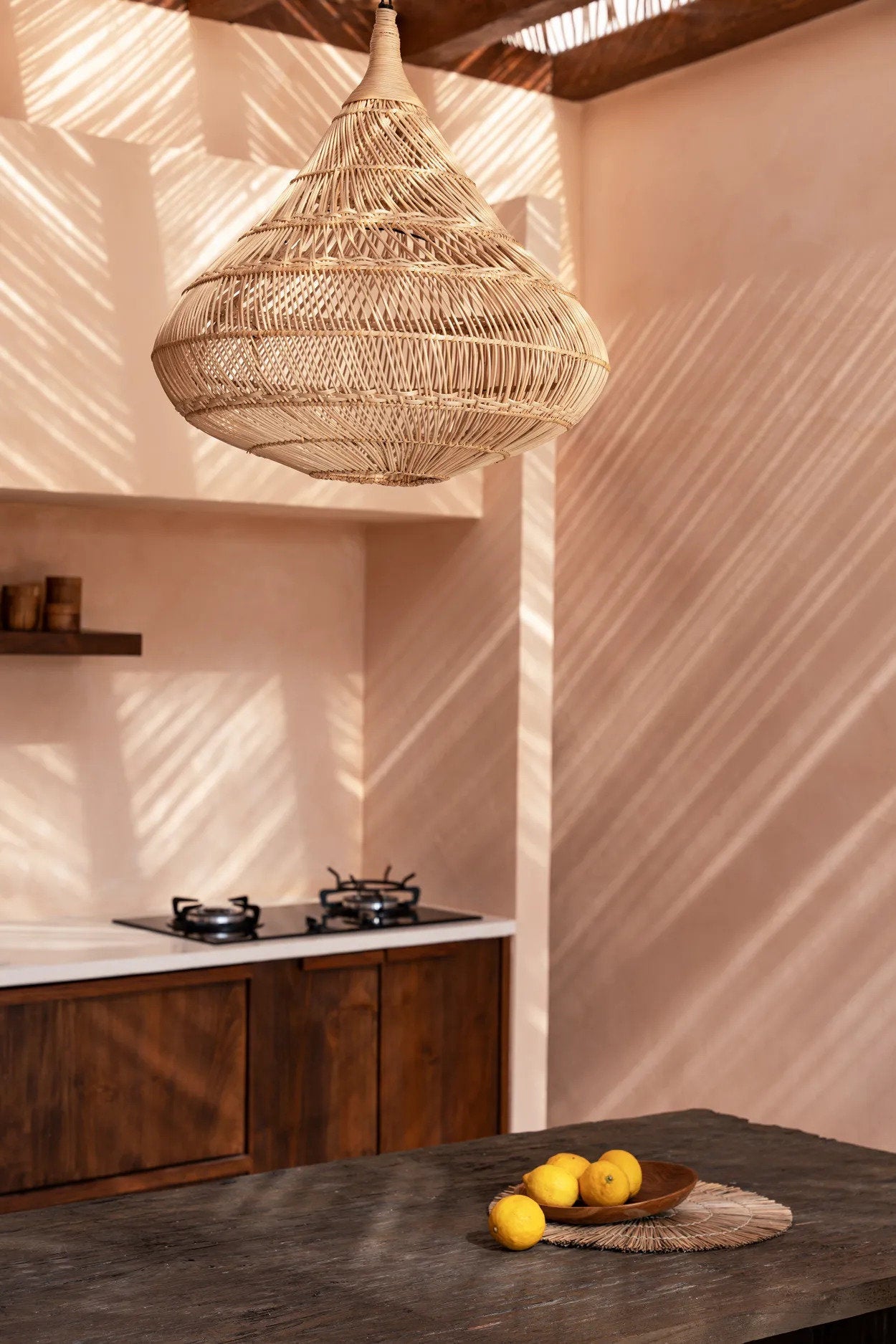 Abat-jour Drop en rotin - Naturel - M - Bazar Bizar