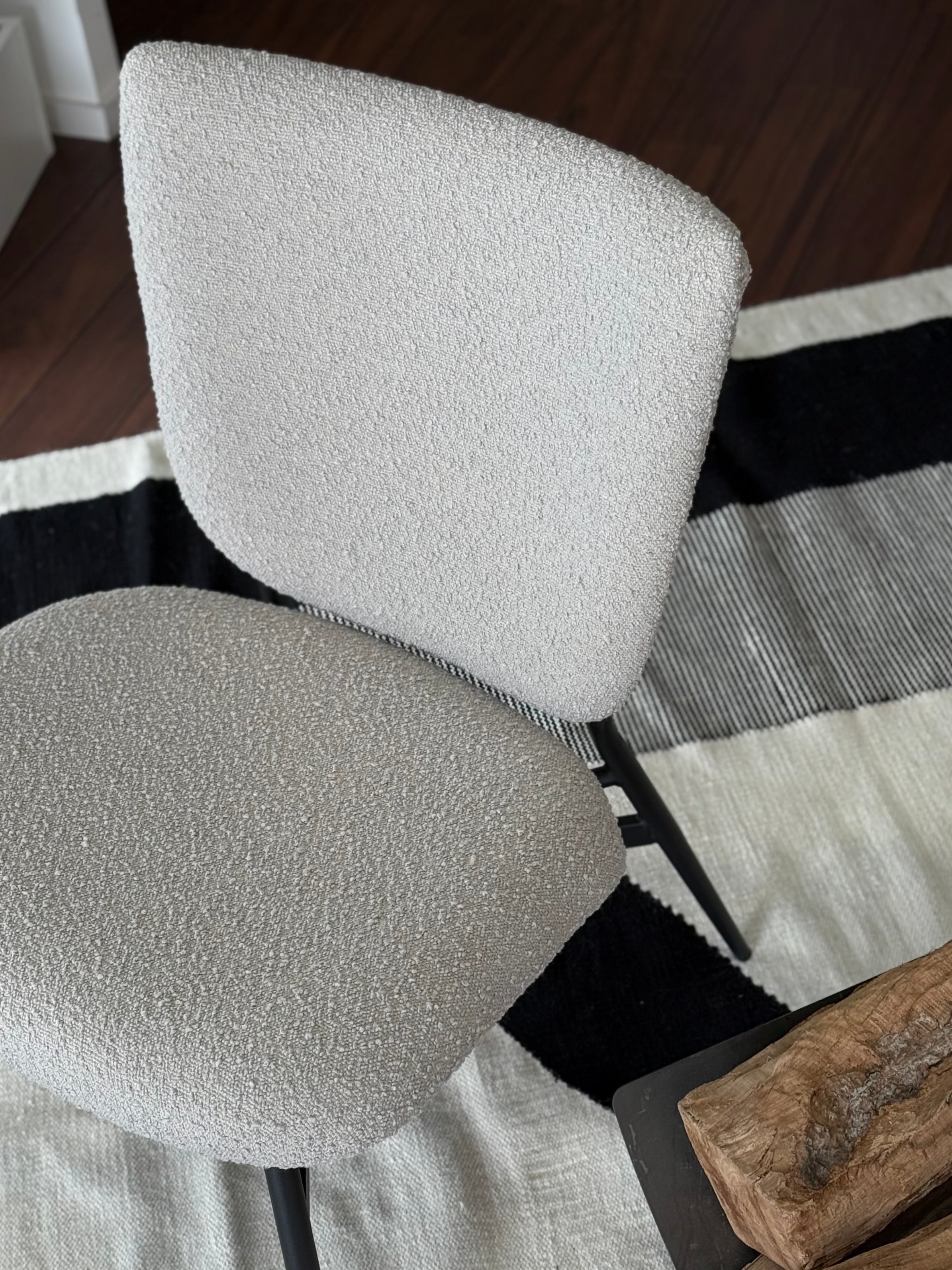 Fauteuil Alya effet laine bouclette grise