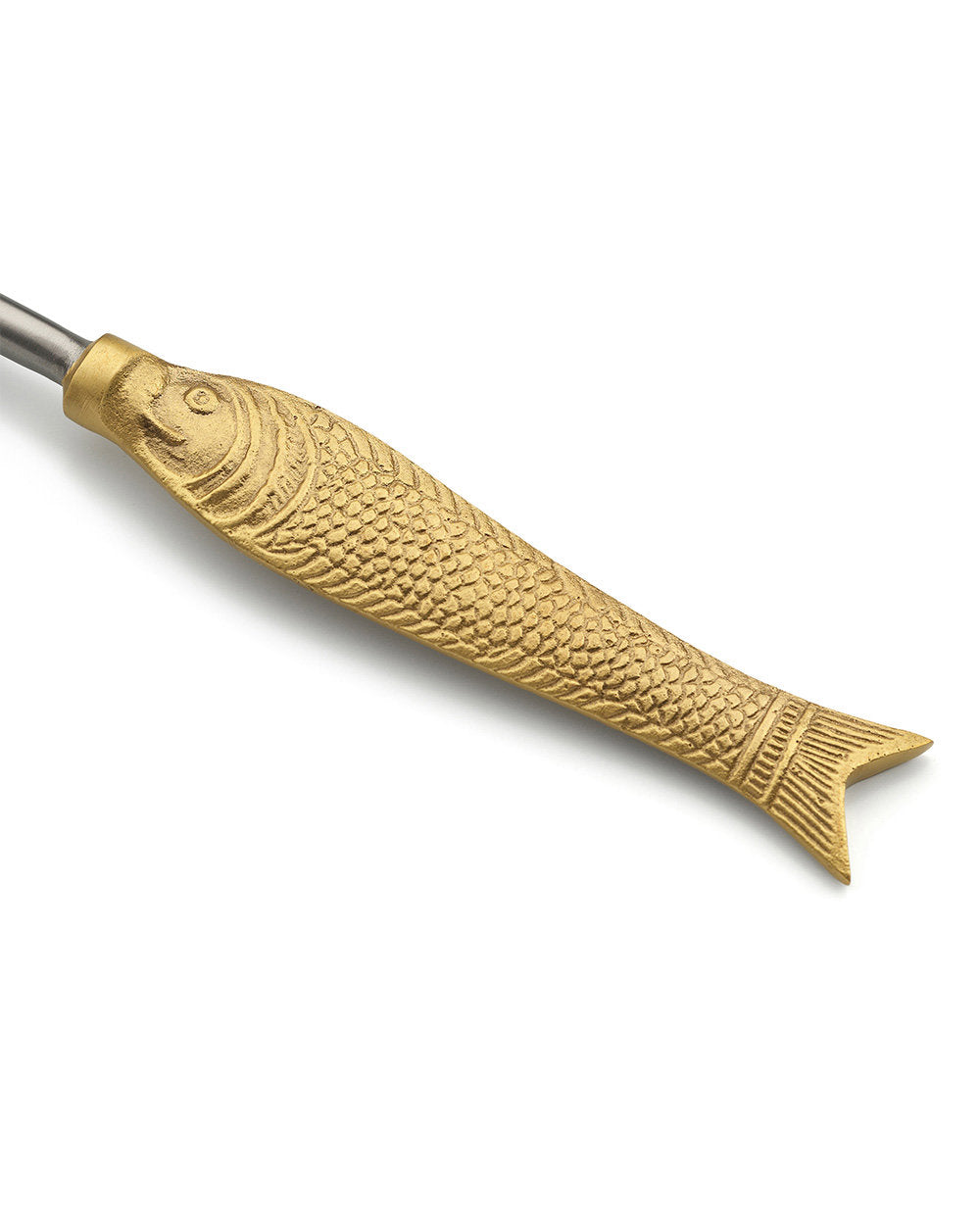 Cuillère “Poisson” – Design Sculptural en Laiton Doré, Art de la Table Raffiné | Pelita