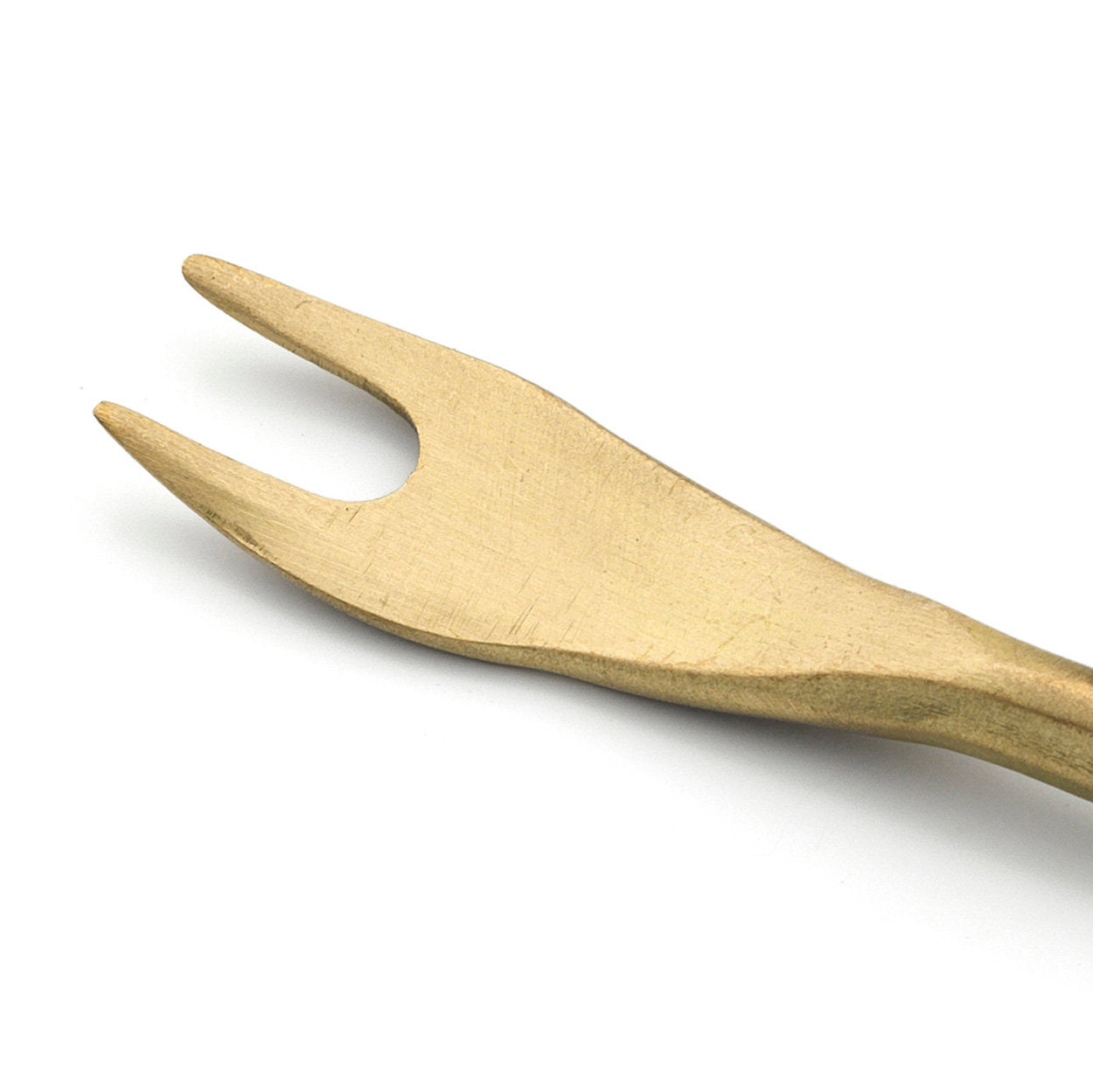 Fourchette à dessert “Olive” – Laiton doré, Design raffiné | Bazar Bizar