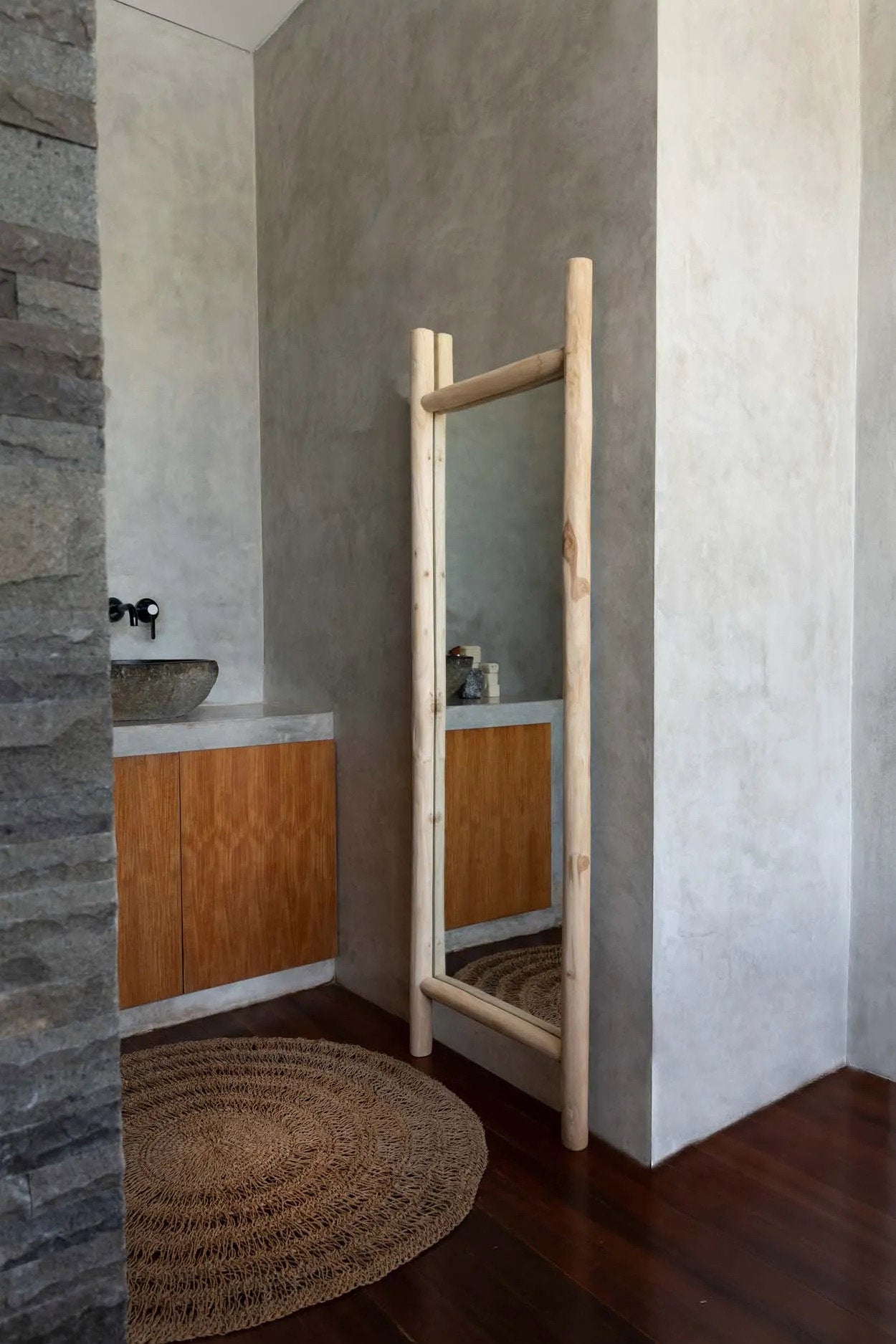 Miroir sur pied Island - Naturel - Bazar Bizar