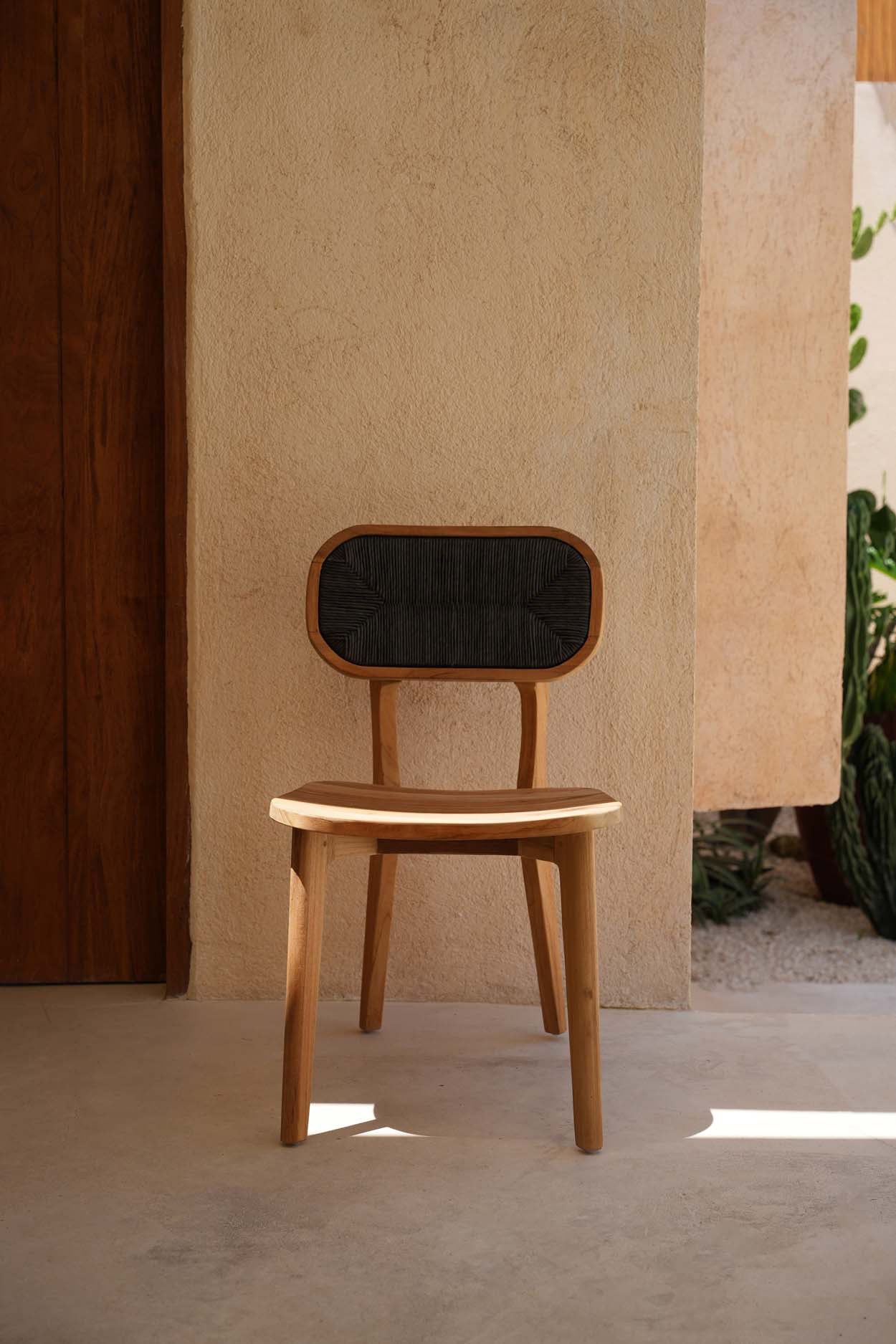 Chaise de salle à manger Arigato en teck recyclé - Extérieur - Bazar Bizar
