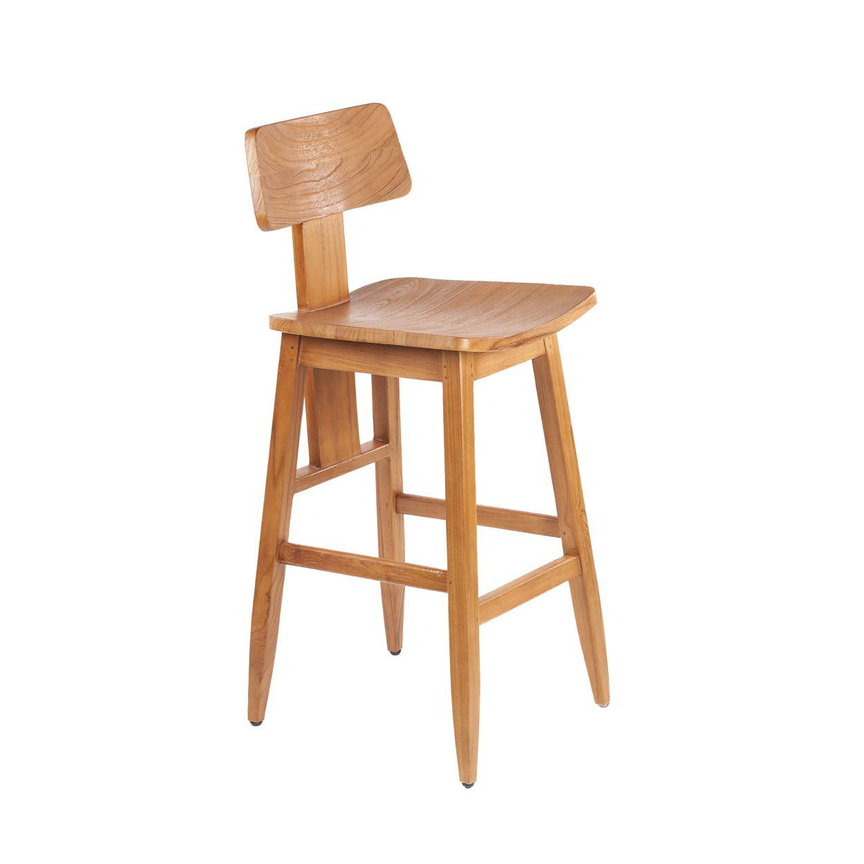 Tabouret de bar “LovYa” en teck – Design moderne, esprit minimaliste | Bazar Bizar