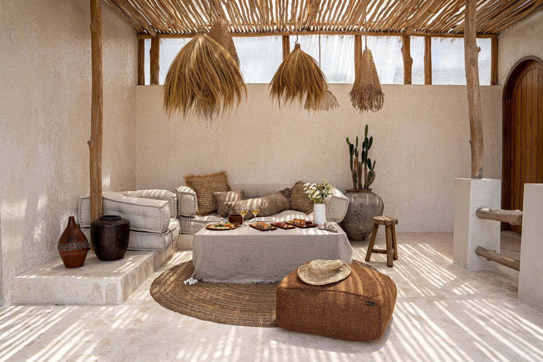 Abat-jour Rayung Hut en herbe naturel - M - Bazar Bizar