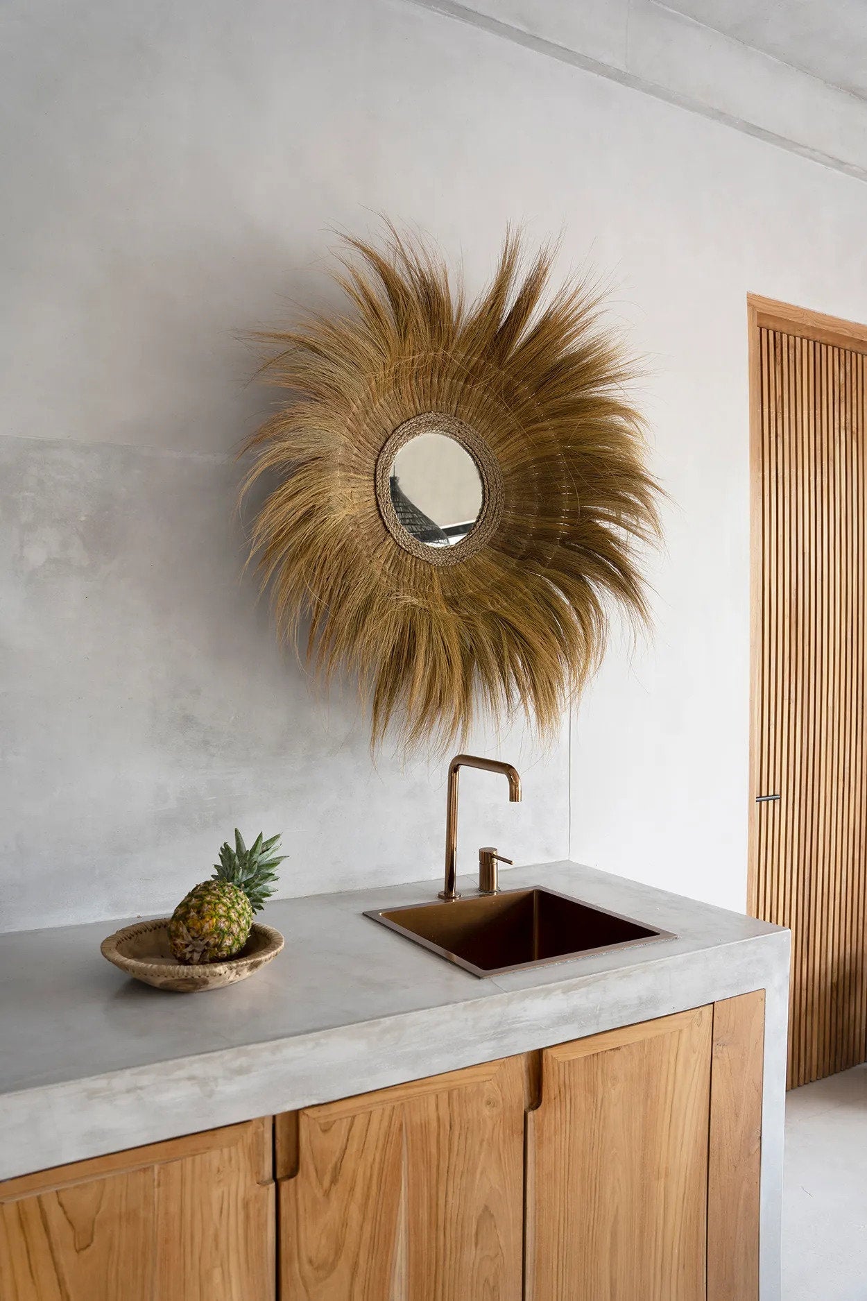 Miroir mural Sunken Forest en herbe naturel - Naturel - Bazar Bizar