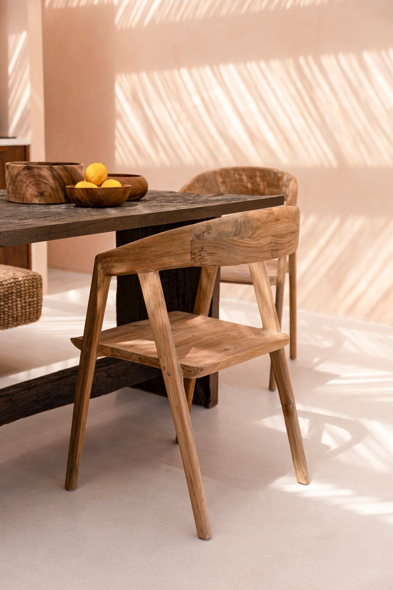 Chaise de salle à manger Teluk en teck recyclé - Naturel - Bazar Bizar