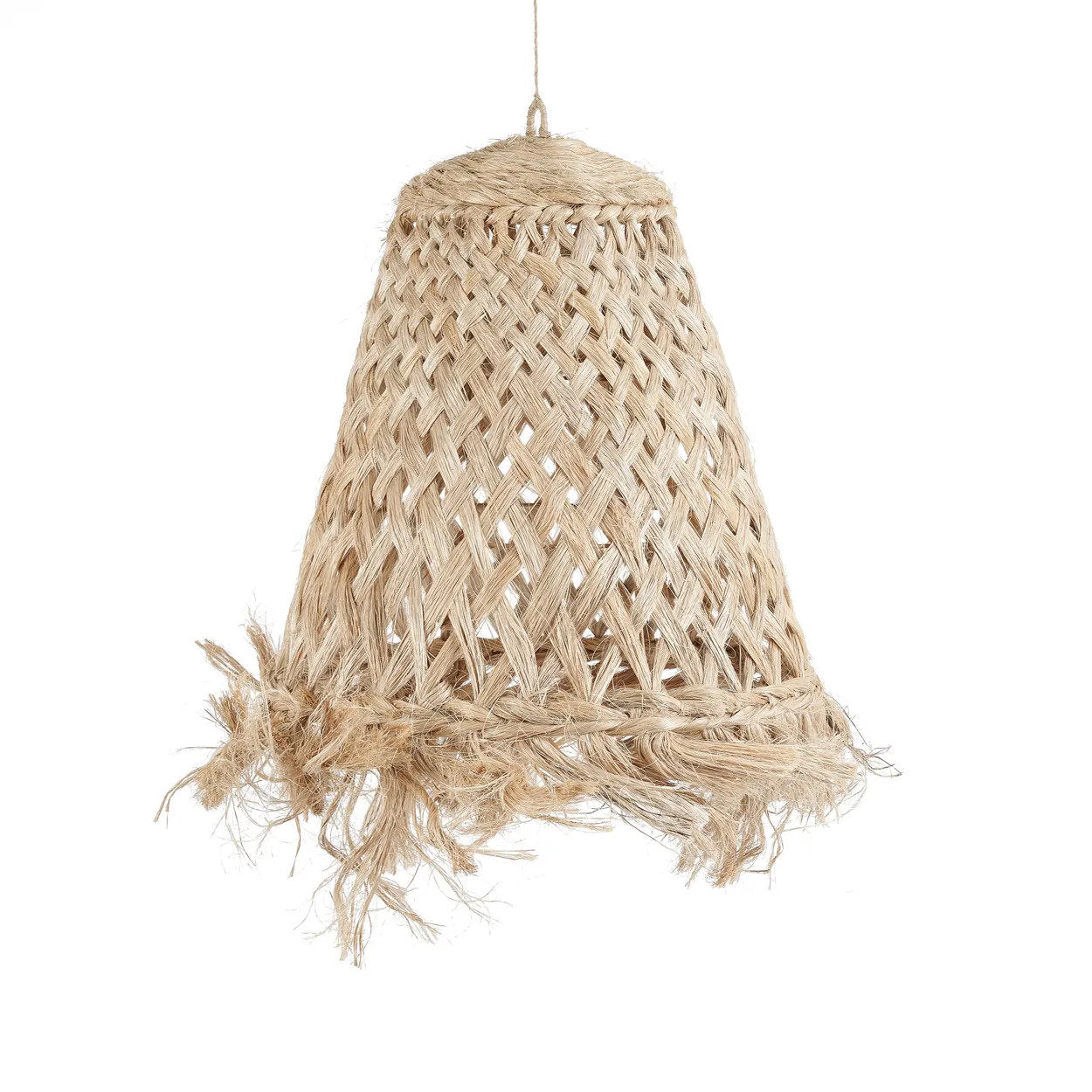 Abat-jour Jelly Fish en herbe abaca - Naturel - M - Bazar Bizar