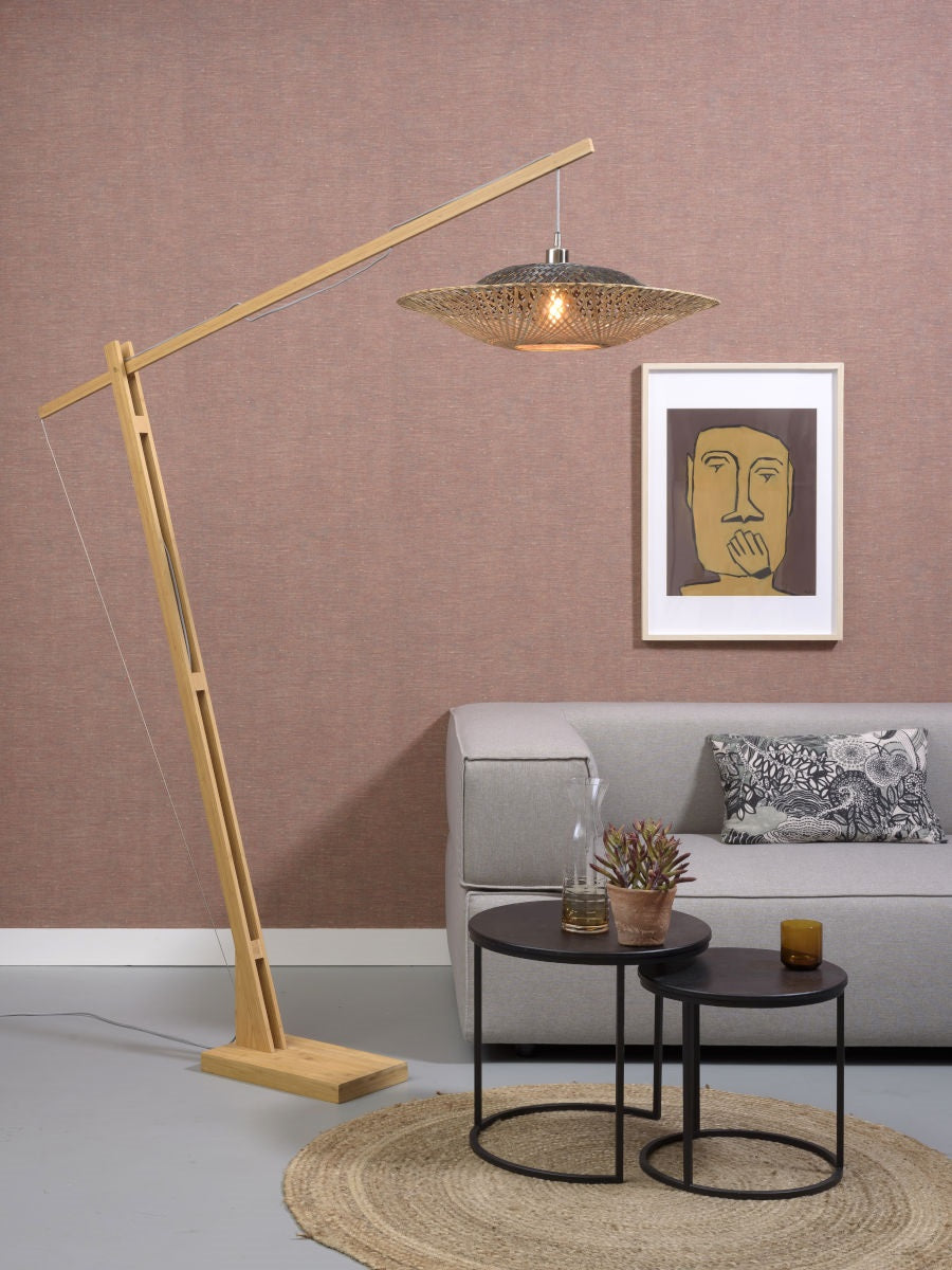 Lampadaire Kalimantan en bambou noir et naturel -  taille S