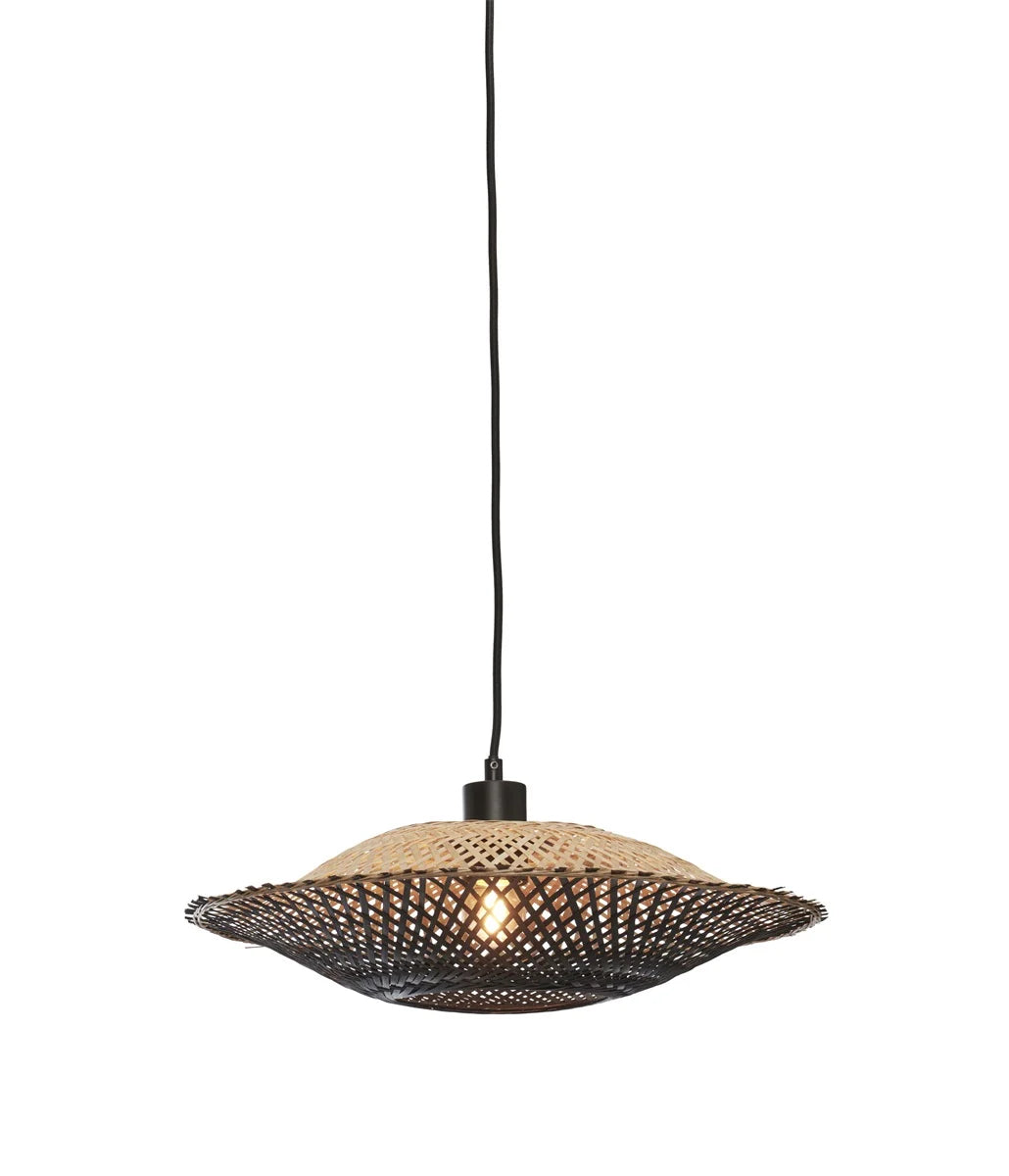 Suspension luminaire Kalimantan en bambou naturel et noir - taille S