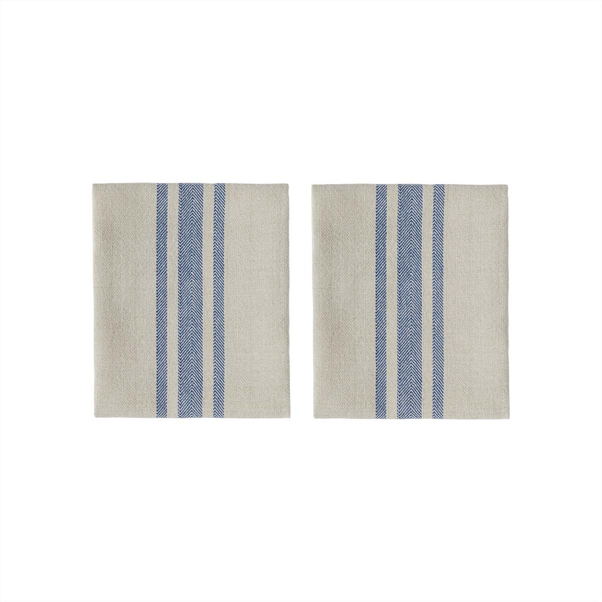 Serviette de table Linu Bleu Rayures – Lot de 2, Coton organique, Design Danois | Oyoy Living