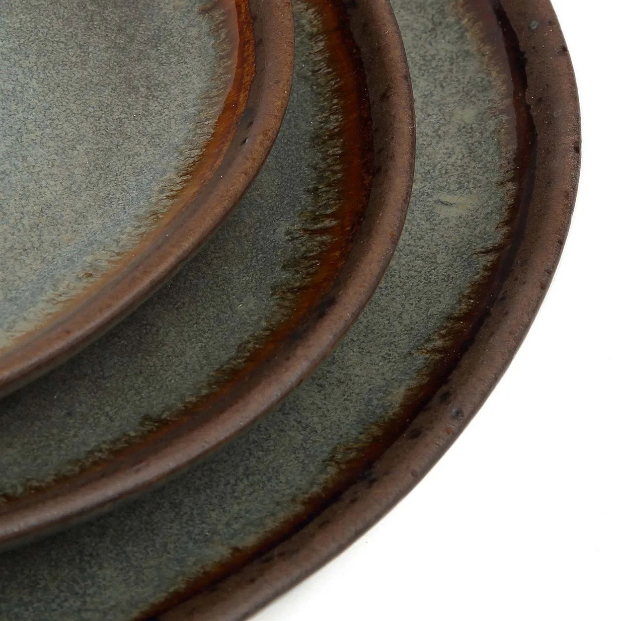 Assiette plate "Côa" grande taille - Lot de 4, Design organique en céramique portugaise | Bazar Bizar