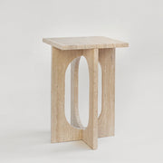 Table d'appoint "Bondi' en travertin naturel