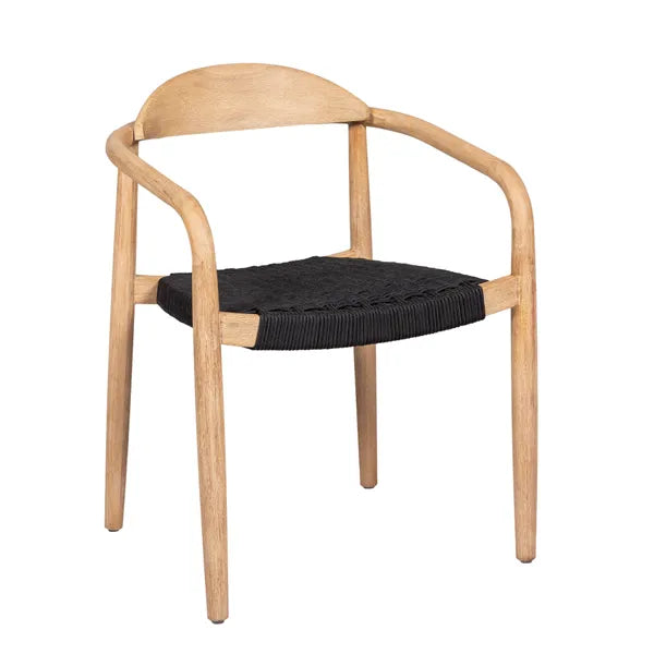 Chaise Anam en eucalyptus et corde noire