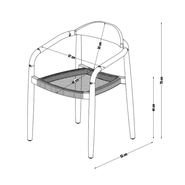 Chaise Anam en eucalyptus et corde noire