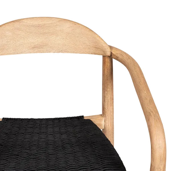 Chaise Anam en eucalyptus et corde noire