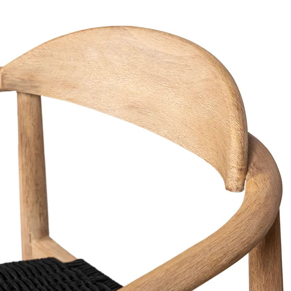 Chaise Anam en eucalyptus et corde noire