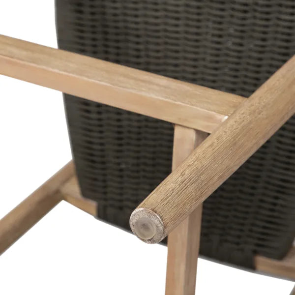 Tabouret de bar Anam en bois d'eucalyptus et corde kaki