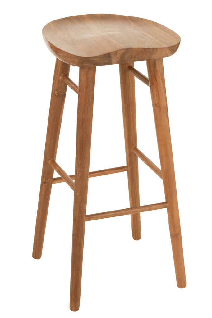 Tabouret de bar Kuta en bois de teck marron - J-Line