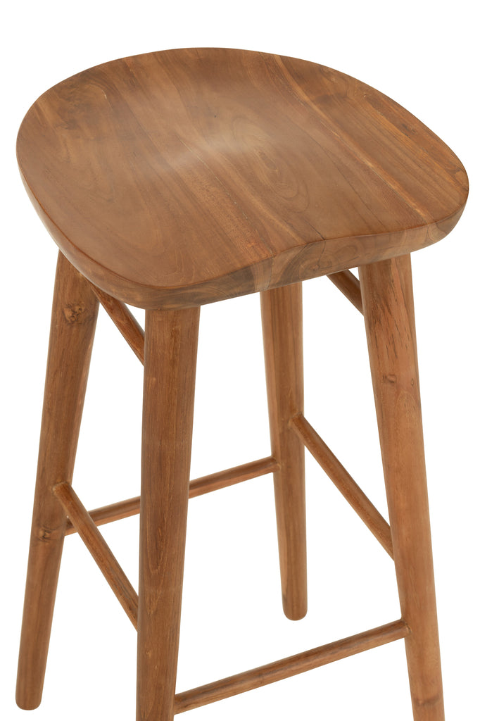Tabouret de bar Kuta en bois de teck marron - J-Line