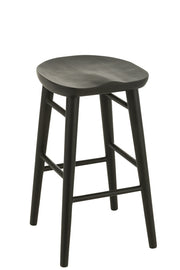 Tabouret de bar Mikaila en teck noir - J-Line