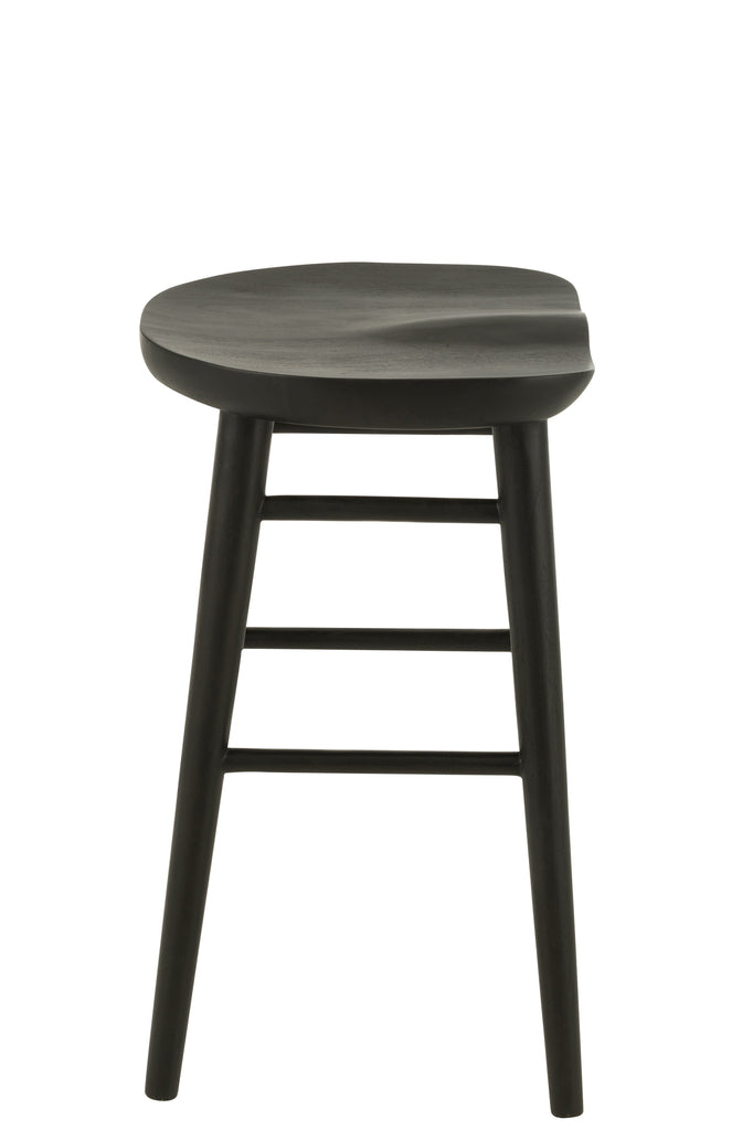 Tabouret de bar Mikaila en teck noir - J-Line