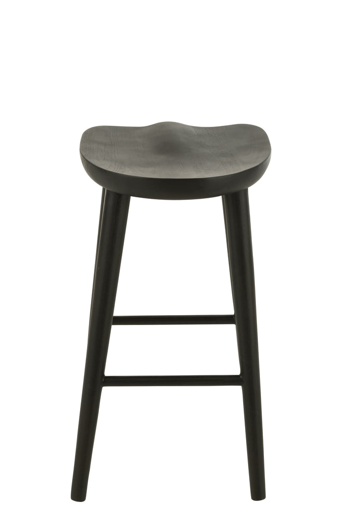 Tabouret de bar Mikaila en teck noir - J-Line