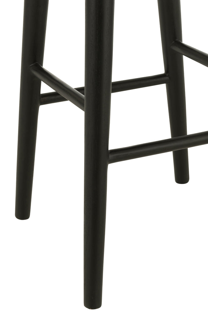 Tabouret de bar Mikaila en teck noir - J-Line