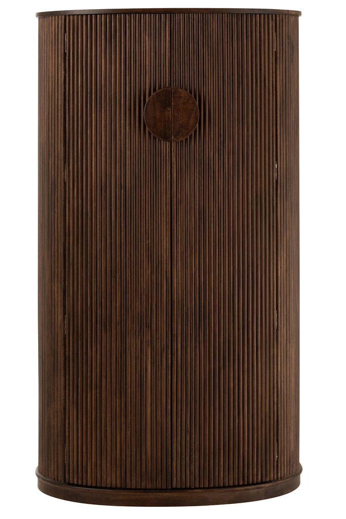 Armoire de bar Ternate en bois de manguier marron foncé - J-Line