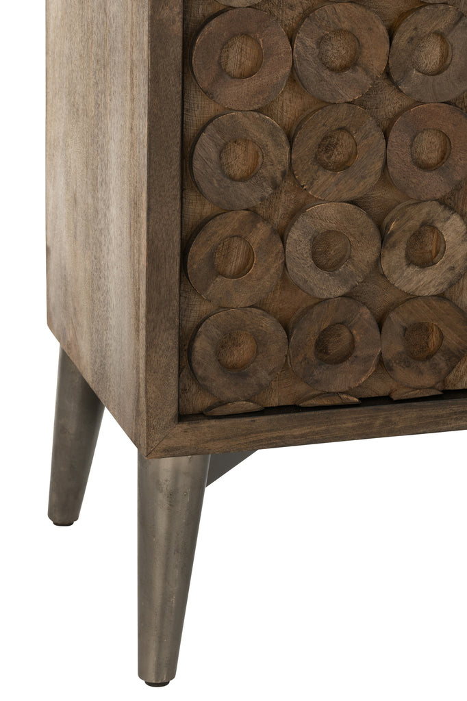 Armoire 2 portes Nipah en bois de manguier marron - J-Line