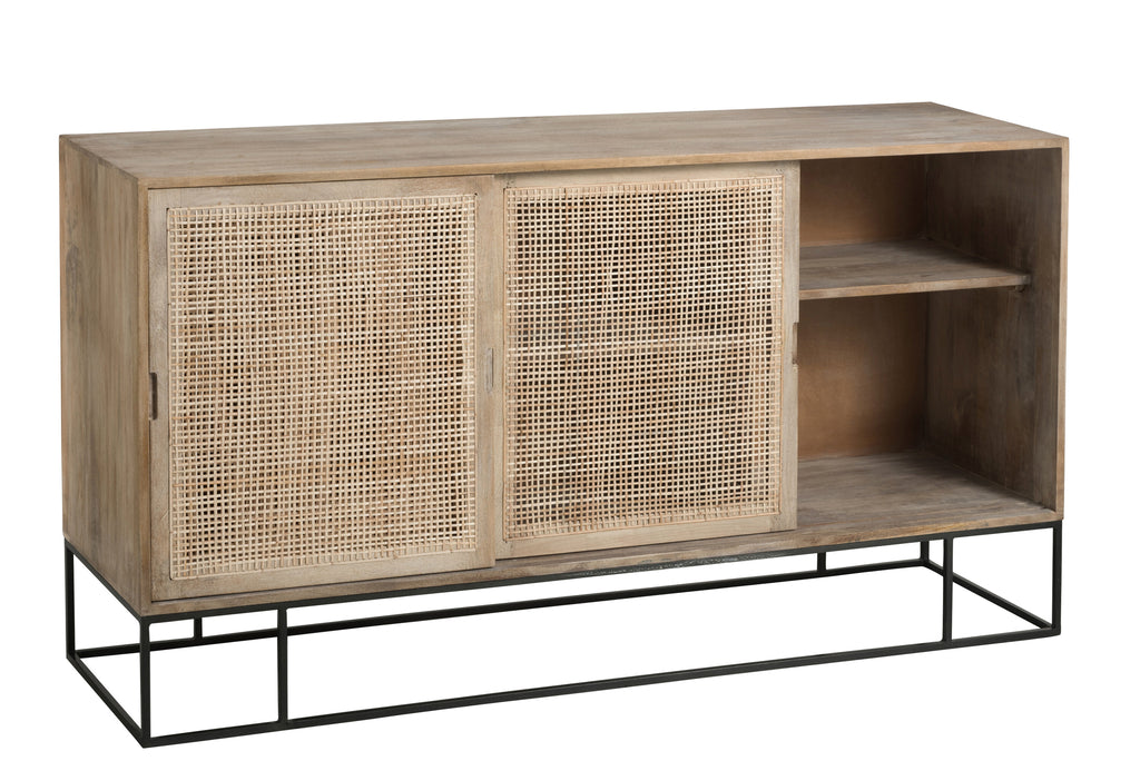 Buffet 3 portes coulissantes Melania en bois de manguier - J-Line