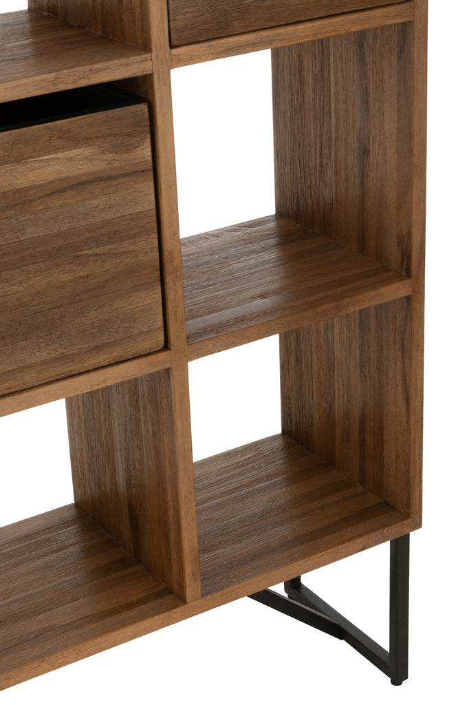 Étagère Gilipoh avec tiroirs en bois recyclé naturel - J-Line