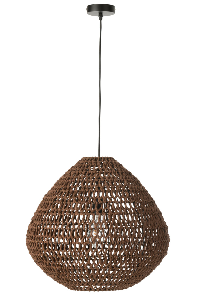 Suspension luminaire Marseille en jute tressé marron foncé - J-Line