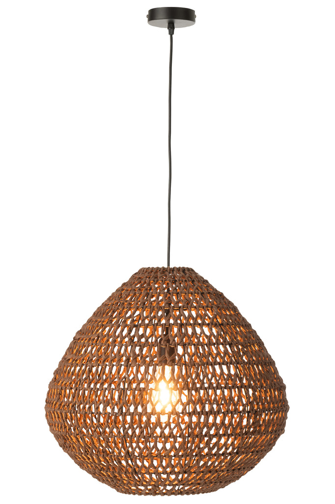 Suspension luminaire Marseille en jute tressé marron foncé - J-Line