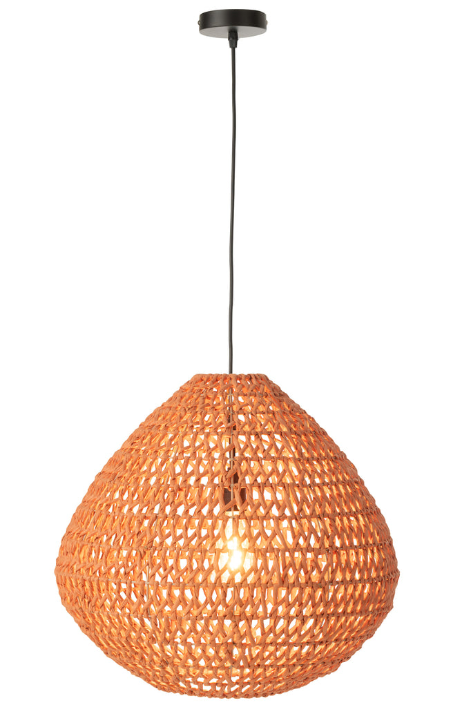 Suspension luminaire Marseille en jute tressé orange - J-Line