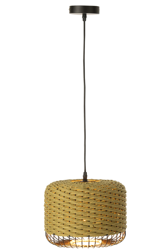 Suspension luminaire Minorque en jute verte - J-Line