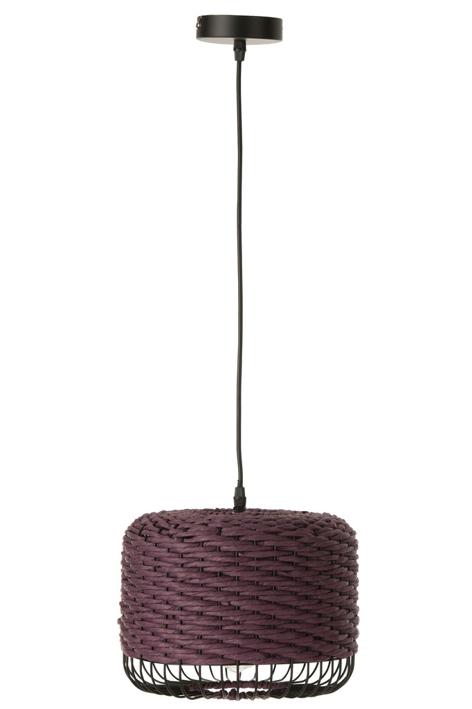 Suspension luminaire Minorque en jute violette - J-Line