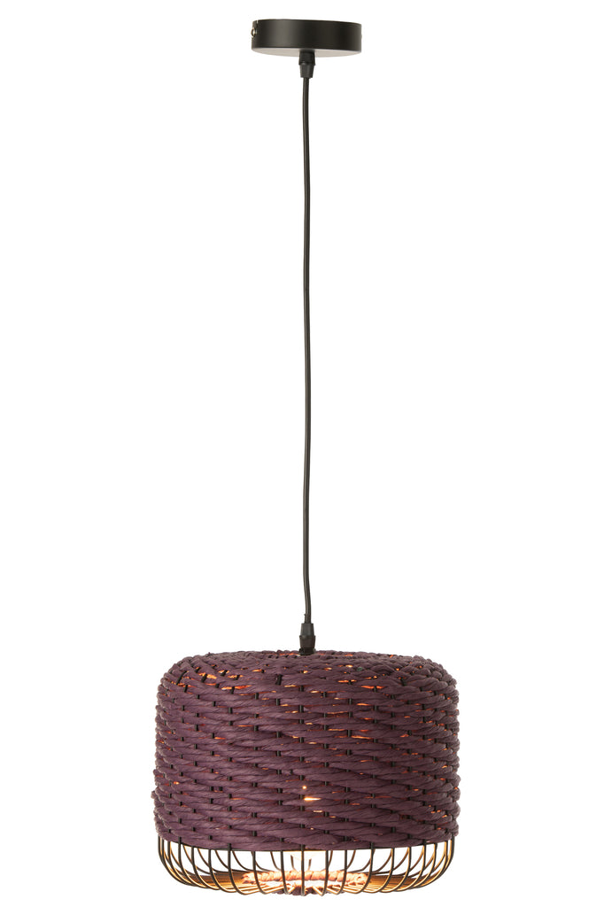 Suspension luminaire Minorque en jute violette - J-Line