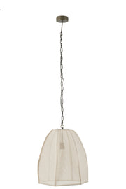 Suspension luminaire Poire en lin blanc petit - J-Line