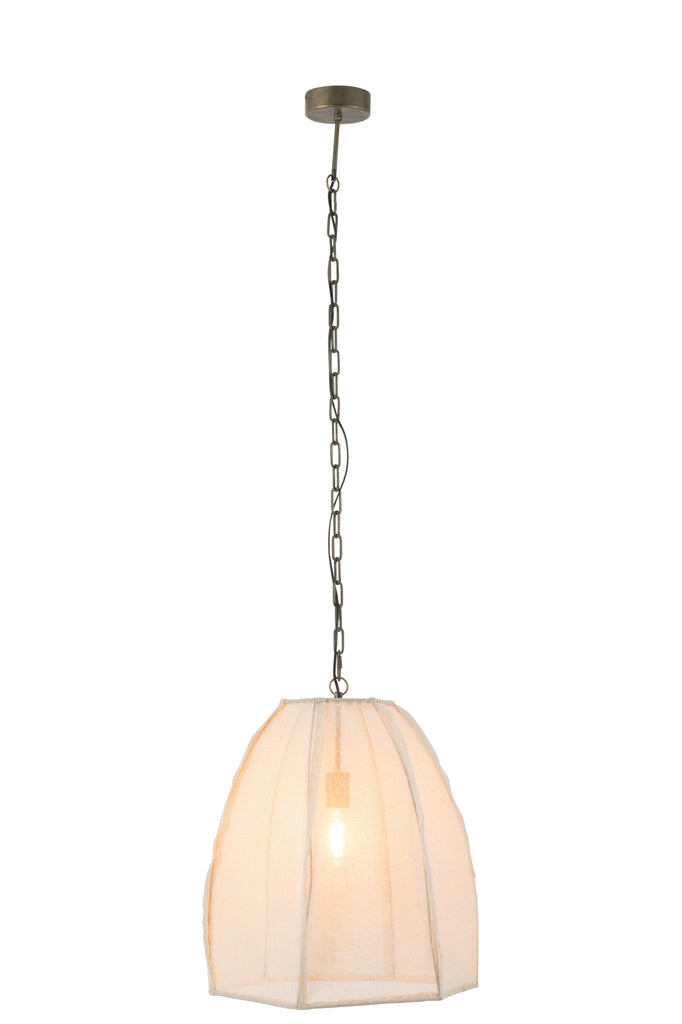 Suspension luminaire Poire en lin blanc petit - J-Line