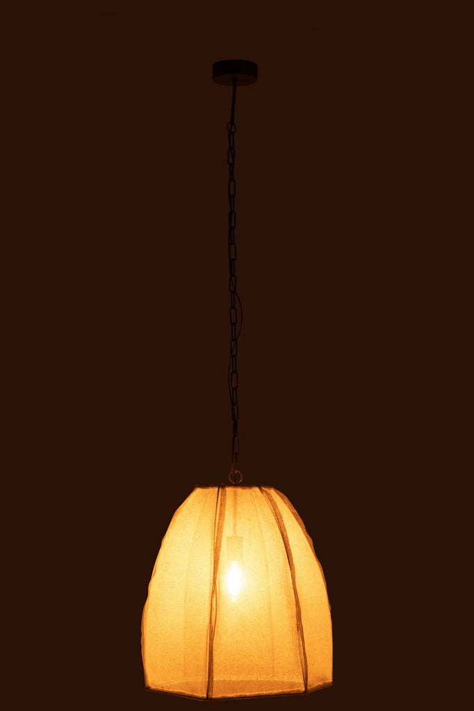 Suspension luminaire Poire en lin blanc petit - J-Line