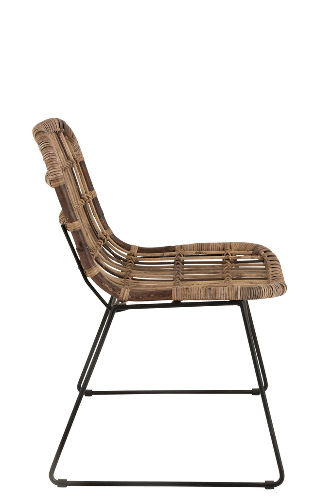 Chaise Bill en feuille de bananier et bois de teck - J-Line