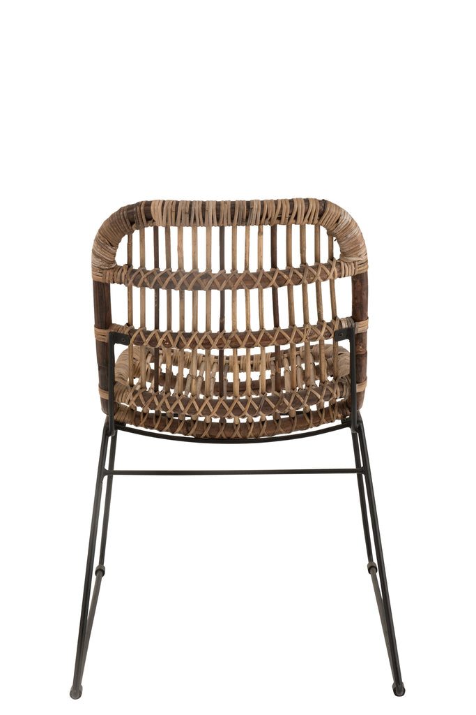Chaise Bill en feuille de bananier et bois de teck - J-Line