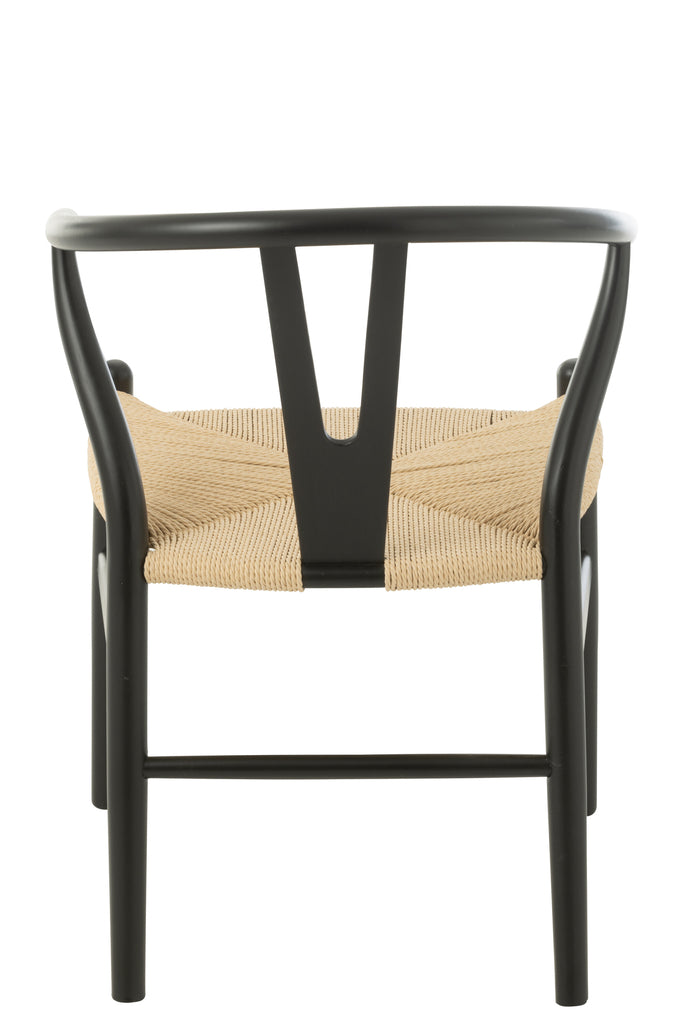 Chaise Bora en bois de hêtre et corde noire - J-Line