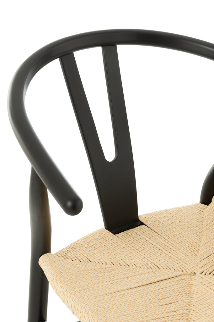 Chaise Bora en bois de hêtre et corde noire - J-Line