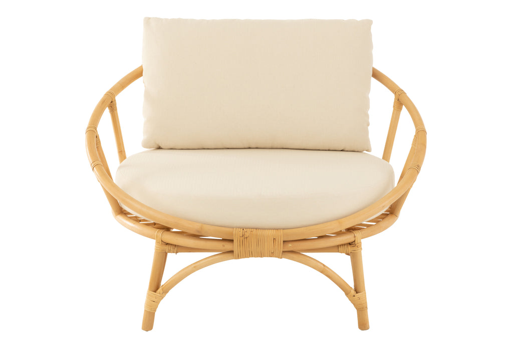 Fauteuil Ketapang en rotin/textile naturel - J-Line