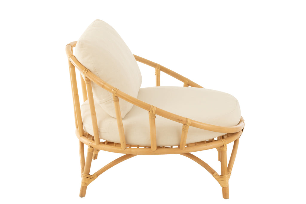Fauteuil Ketapang en rotin/textile naturel - J-Line
