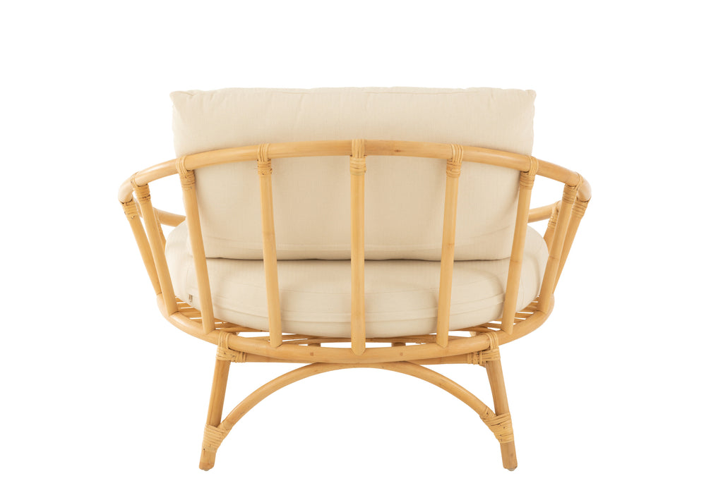 Fauteuil Ketapang en rotin/textile naturel - J-Line